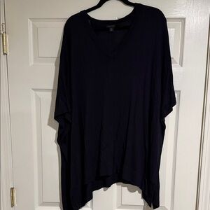 Ann Taylor Dark Navy Flowing V-Neck Poncho